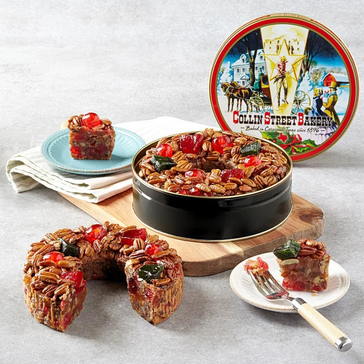 Collin Street Bakery’s Medium Sprinkle-Top DeLuxe Fruitcake, 2-pack