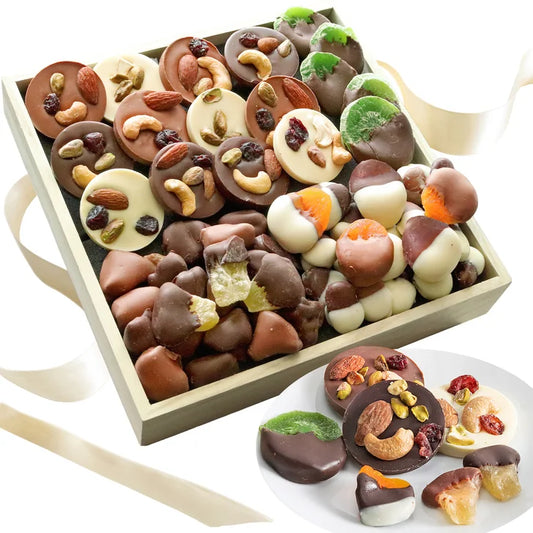 Chocolate Covered Company, Premium Dried Fruit & Mendiant Gift Tray