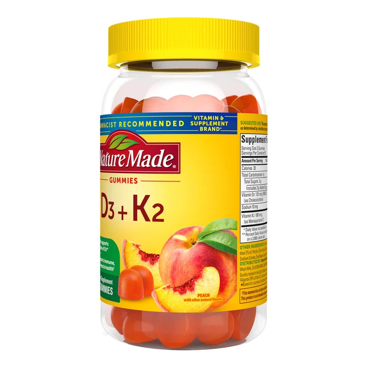 Nature Made D3 + K2 Gummies, 110 Gummies