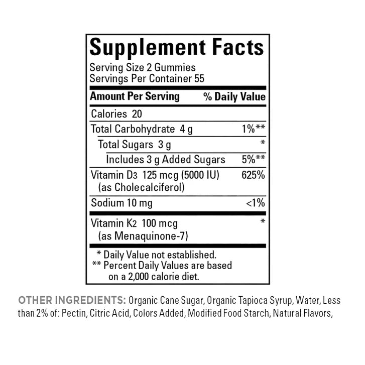 Nature Made D3 + K2 Gummies, 110 Gummies