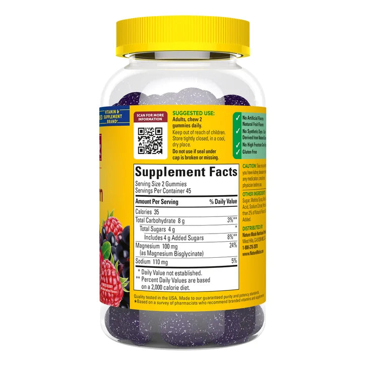 Nature Made Magnesium Glycinate 100 mg Gummies, 90 Gummies