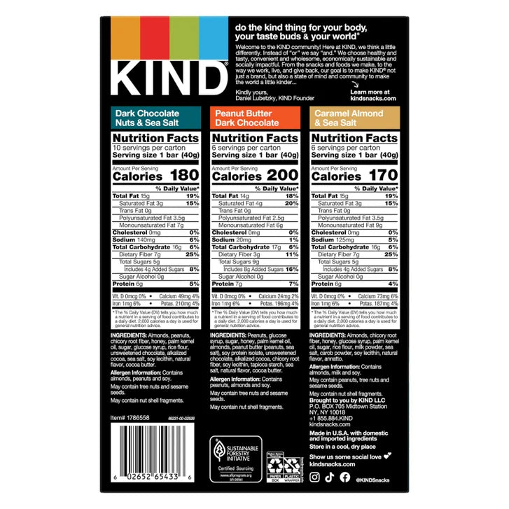 KIND Nut Bar, Variety Pack, 1.4 oz, 22-count