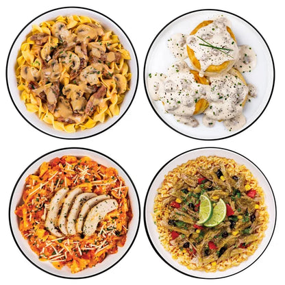 ReadyWise Outdoor Pro Meal Sampler Pack - 8 Premium Camping Meals (2 Servings Per Pouch)