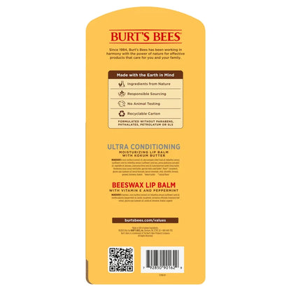 Burt's Bees Beeswax Original & Ultra Conditioning Lip Balm, 8 Count