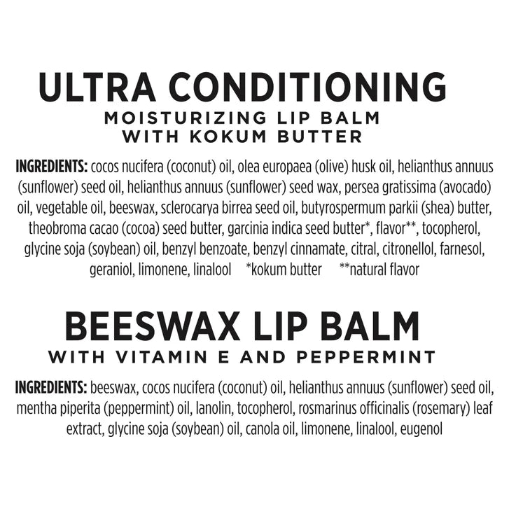 Burt's Bees Beeswax Original & Ultra Conditioning Lip Balm, 8 Count