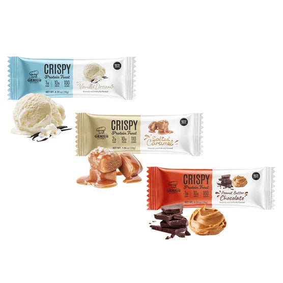 Genius Gourmet Variety Crispy Protein Bar Treat, 30-count