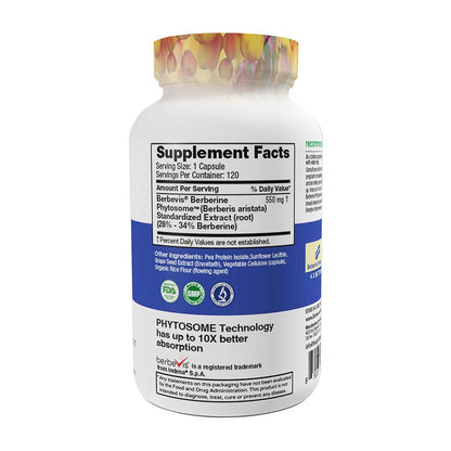 Feel Good Superfoods Berberine Phytosome High Absorption, 120 Vegan Capsules