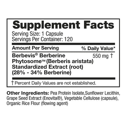 Feel Good Superfoods Berberine Phytosome High Absorption, 120 Vegan Capsules