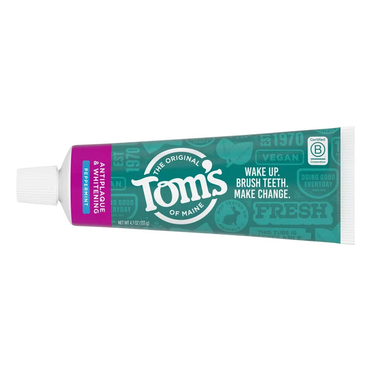 Tom's of Maine Antiplaque and Whitening Toothpaste, 4.7 oz, 4-pack