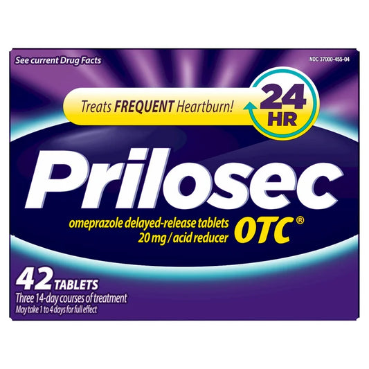 Prilosec OTC, Omeprazole 20mg, 42 Tablets