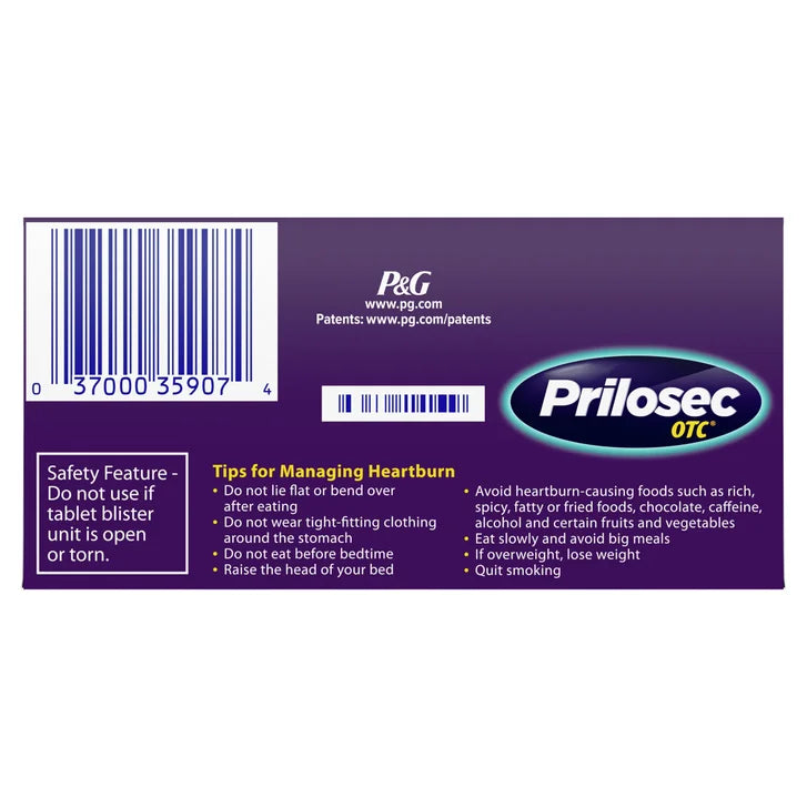 Prilosec OTC, Omeprazole 20mg, 42 Tablets