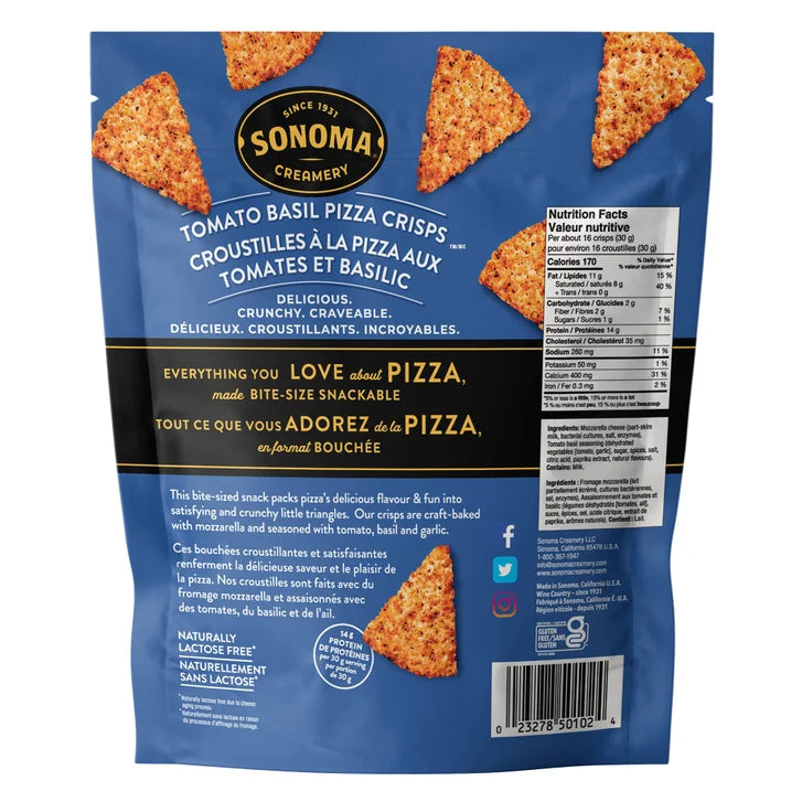 Sonoma Creamery Tomato Basil Pizza Crisps, 9.5 oz