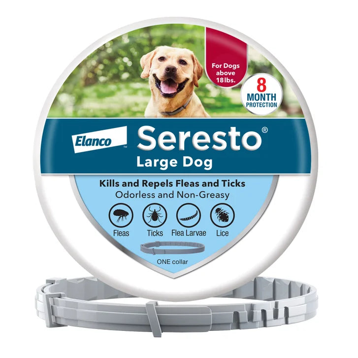 Seresto Flea and Tick Collar for Dogs over 18 lbs, 8 Month Prevention