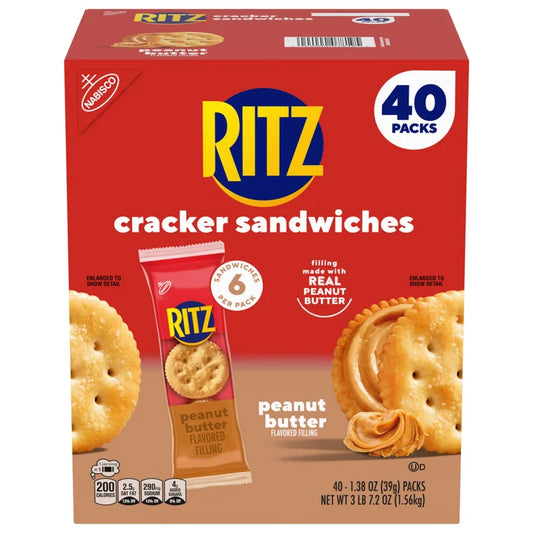 RITZ Cracker Sandwiches, Peanut Butter, 40-count