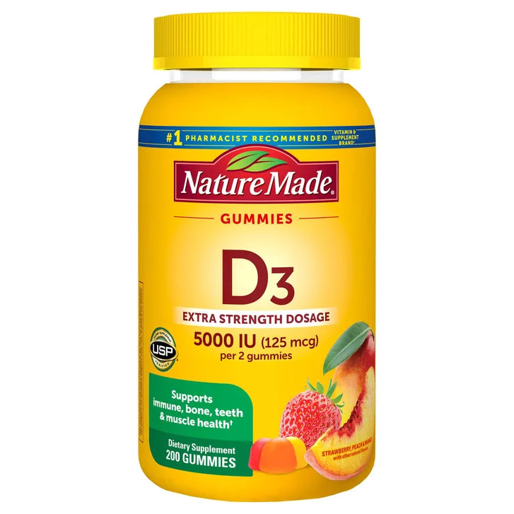 Nature Made Extra Strength Vitamin D3 125 mcg, 200 Gummies