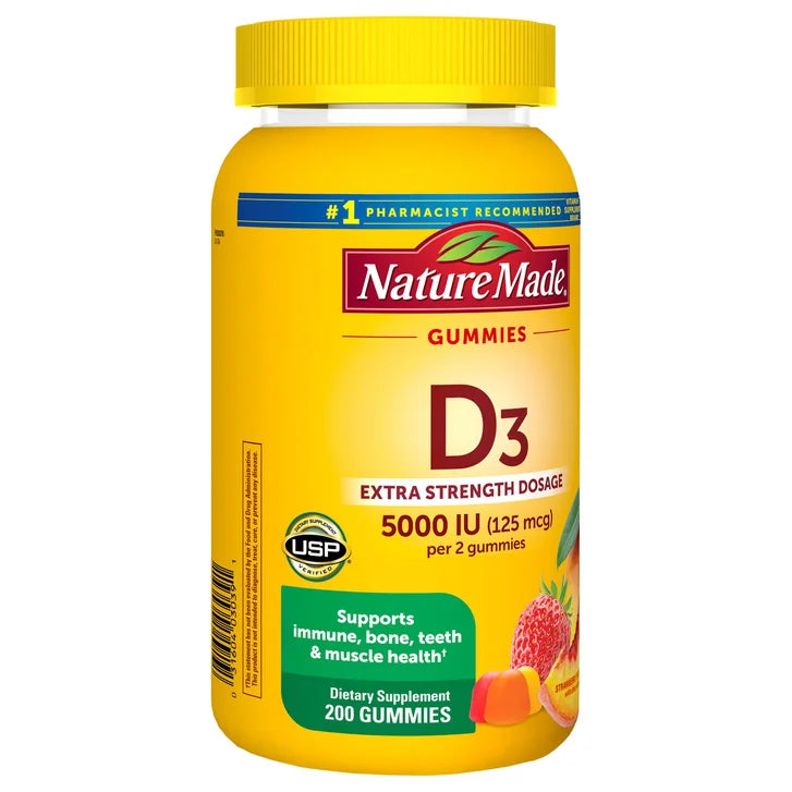 Nature Made Extra Strength Vitamin D3 125 mcg, 200 Gummies