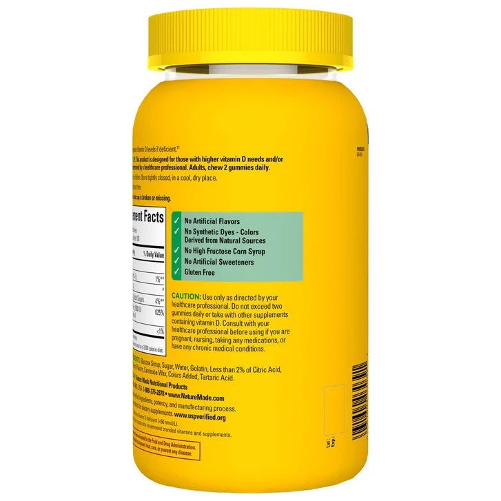 Nature Made Extra Strength Vitamin D3 125 mcg, 200 Gummies