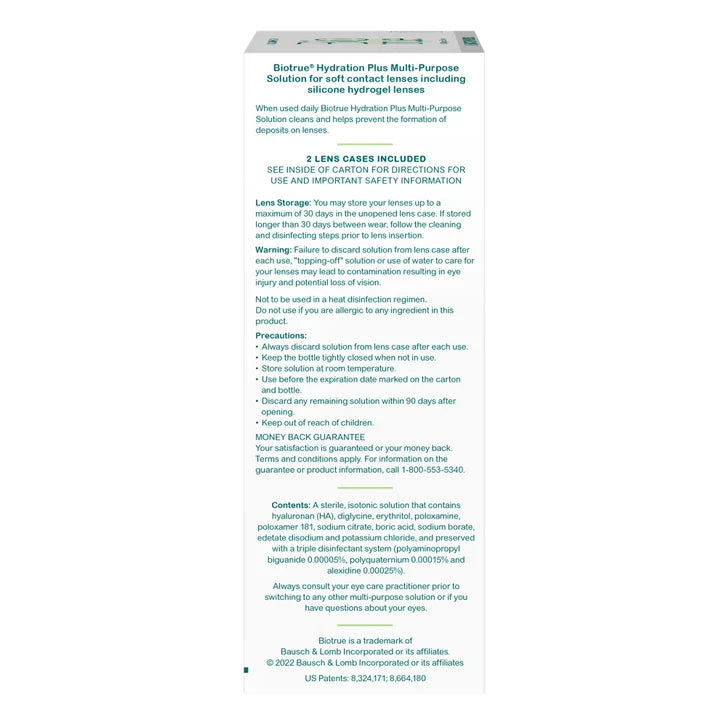 Biotrue Hydration Plus Multi-Purpose Solution, 32 Fluid Ounces