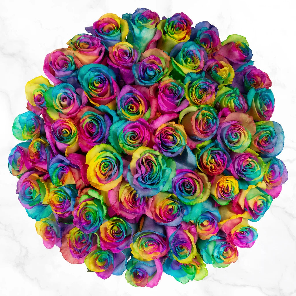 50-stem Rainbow Roses