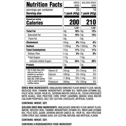 Oreo Mini Sandwich Cookies, Variety Pack, 1.5 oz, 30-count