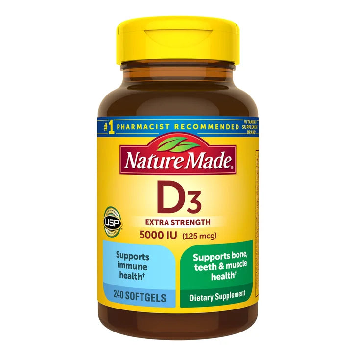 Nature Made Vitamin D Extra Strength 125 mcg, 240 Softgels