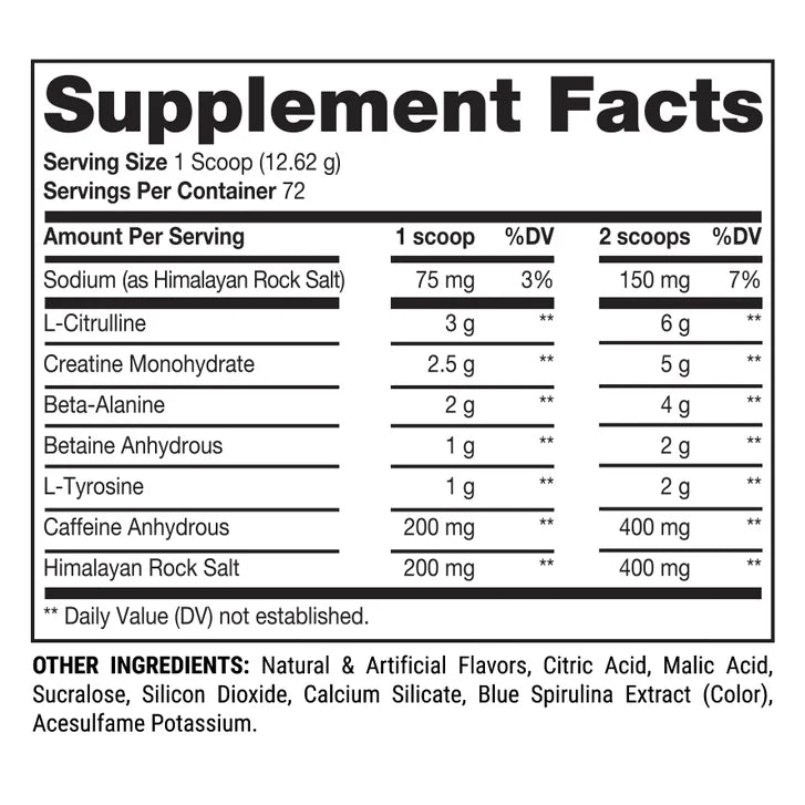 Mr. Hyde Signature Pre-Workout Blue Razz with Creatine, 72 Servings