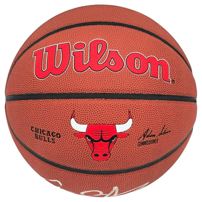 Dennis Rodman Autographed Composite Leather Chicago Bulls Logo Basketball - Beckett Authenticated