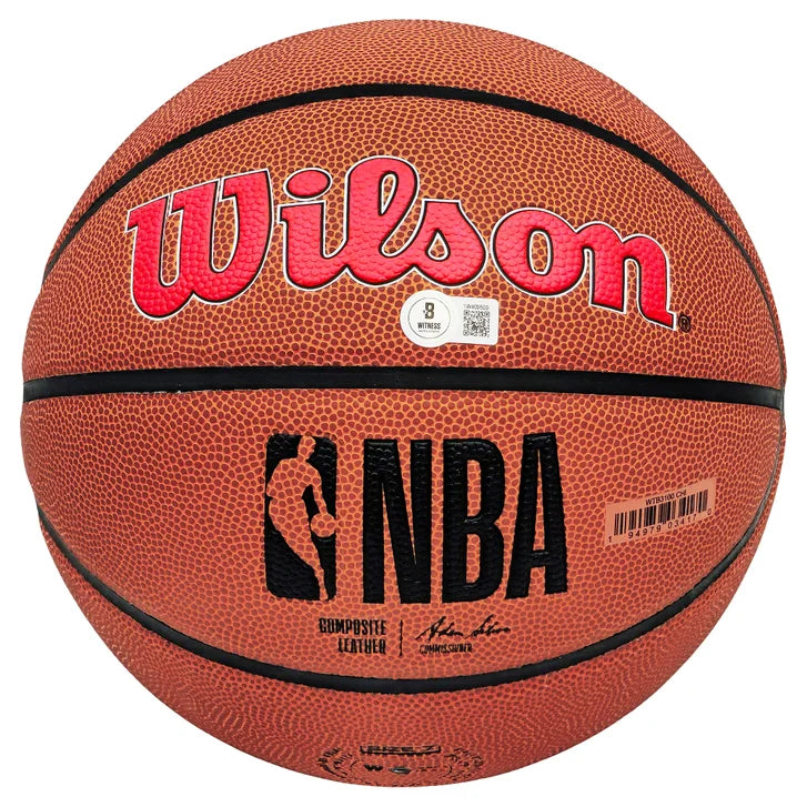 Dennis Rodman Autographed Composite Leather Chicago Bulls Logo Basketball - Beckett Authenticated