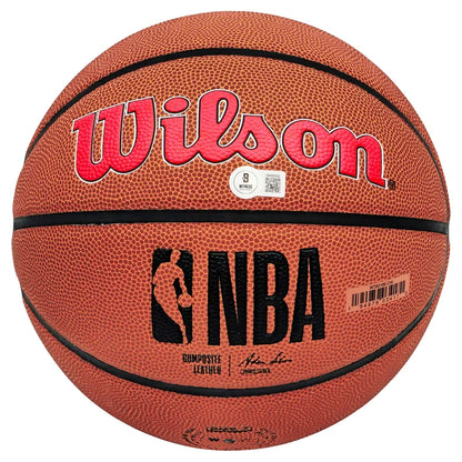 Dennis Rodman Autographed Composite Leather Chicago Bulls Logo Basketball - Beckett Authenticated