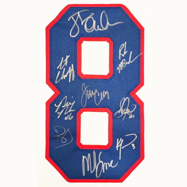 1980 Team USA Miracle on Ice Autographed Framed Red, White, & Blue Jersey With 19 Signatures Including Jim Craig & Mike Eruzione Beckett Authenticated
