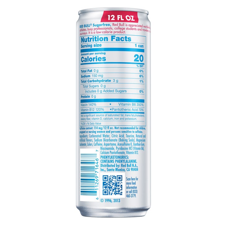 Red Bull Energy Drink, Sugar Free, 12 fl oz, 24-count