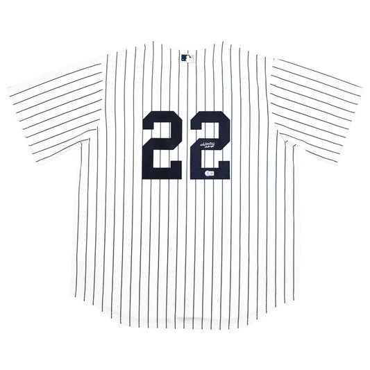 Juan Soto Autographed New York Yankees White Pinstripe Nike Jersey - Beckett Authenticated