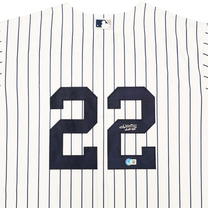 Juan Soto Autographed New York Yankees White Pinstripe Nike Jersey - Beckett Authenticated