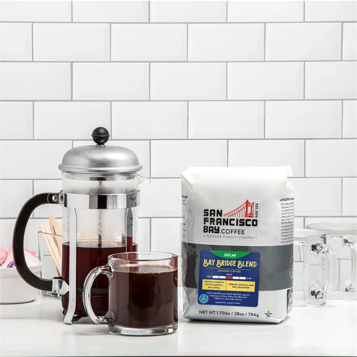 San Francisco Bay Coffee DECAF Bay Bridge Blend Ground 28oz, 2-pack