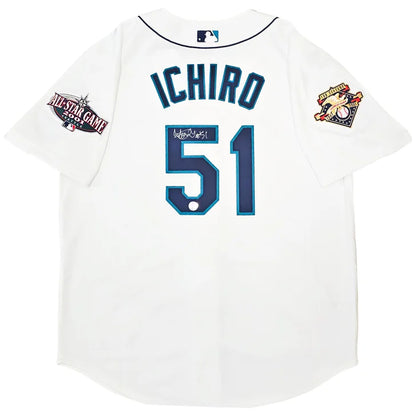 Ichiro Suzuki Autographed Seattle Mariners White Authentic Mitchell & Ness 2001 All Star Patch Jersey - Mill Creek Sports Authenticated
