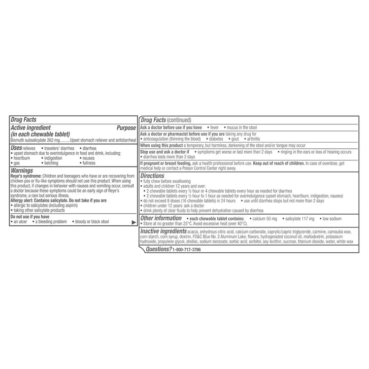 Pepto Bismol Chews, Berry Mint Flavor, 70 Chewable Tablets