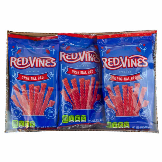 Red Vines Twists, Original Red Licorice Candy, 4 oz, 15-count