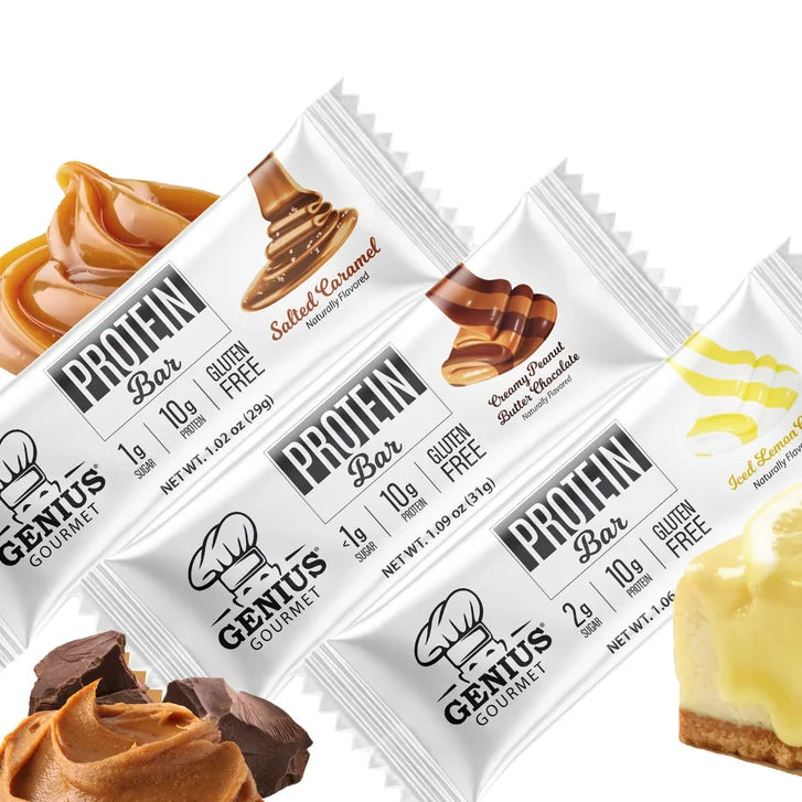 Genius Gourmet Protein Bar, Variety Pack, 30 Count