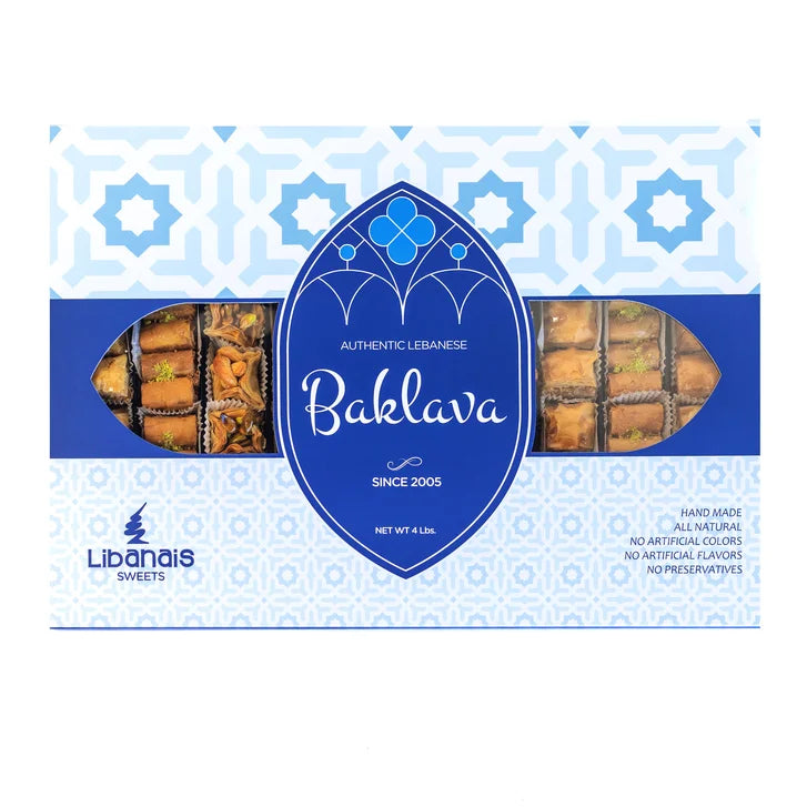 Libanais Baklava Assortment, 100 Pieces, 4 lb Total