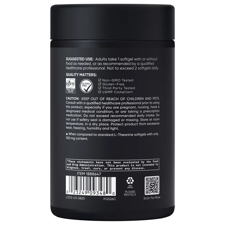 Sports Research L-Theanine Suntheanine 200 mg, 150 Softgels