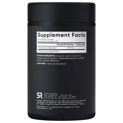 Sports Research L-Theanine Suntheanine 200 mg, 150 Softgels