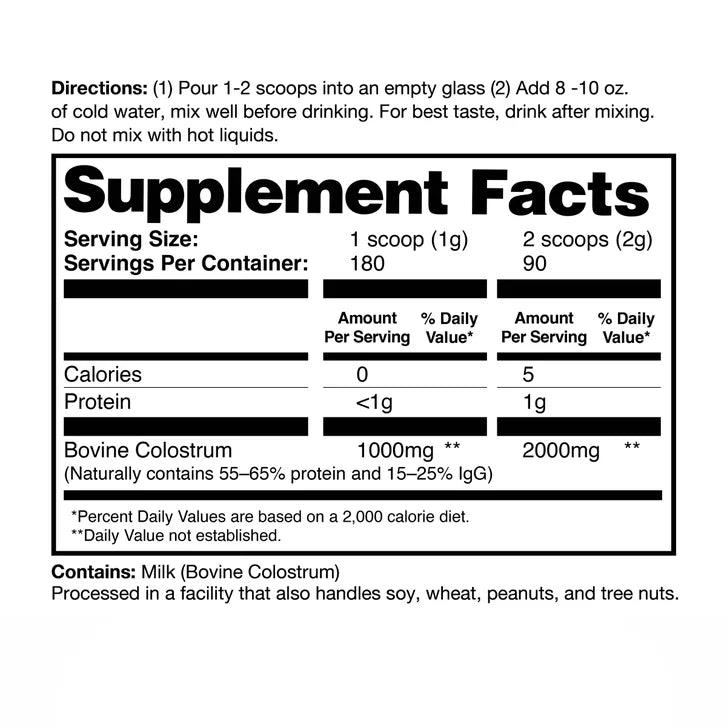 Zena Nutrition Pure Colostrum, 2000 mg