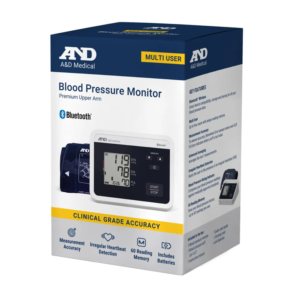 A&D Upper Arm Bluetooth Blood Pressure Monitor