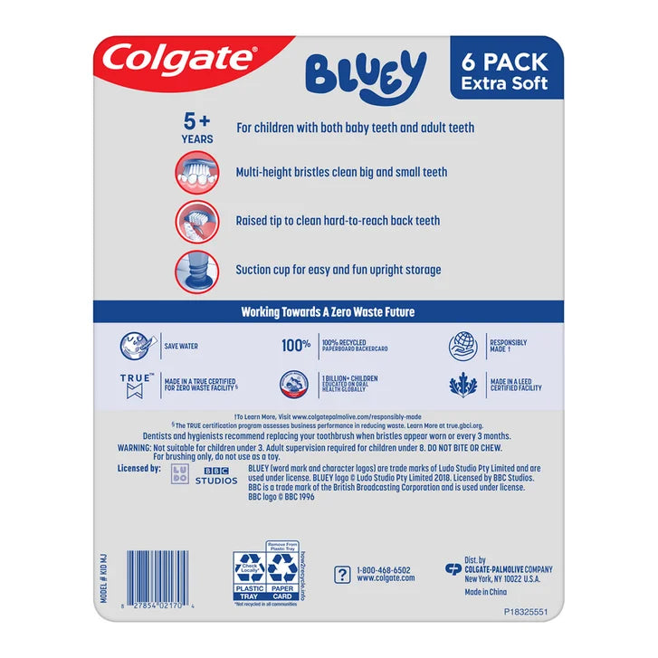 Colgate Bluey Toothbrush, 6-count