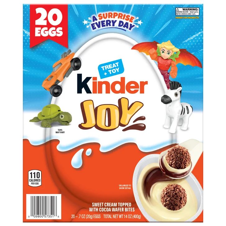 Kinder Joy Eggs, Treat + Toy, 0.7 oz, 20-count