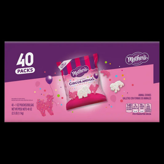 Mother's Original Frosted Circus Animal Cookies, 1 oz, 40 Count