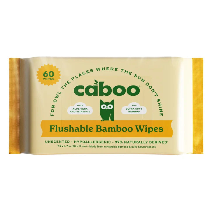 Caboo Unscented Flushable Bamboo Wipes, 480 Wipes