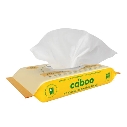 Caboo Unscented Flushable Bamboo Wipes, 480 Wipes