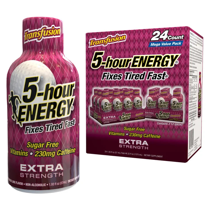 5-hour Energy Shot, XS Transfusion Extra Strength, Ginger Lime Flavor, 1.93 fl. oz, 24-count