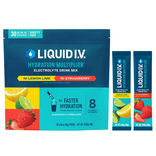 Liquid I.V. Hydration Multiplier 30 Individual Serving Stick Packs in Resealable Pouch, Variety Pack
